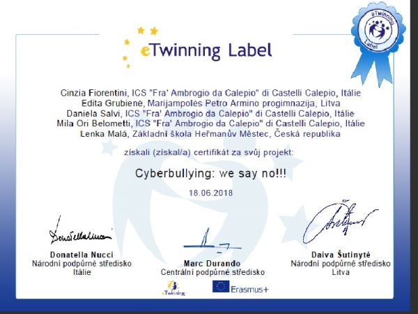 eTwinningový projekt v novém školním roce