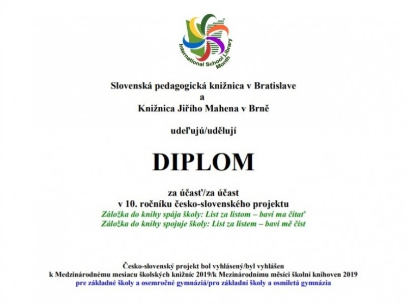 Záložka do knihy spojuje školy – 3. díl