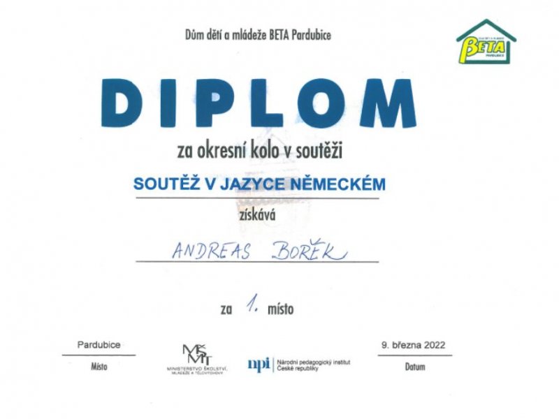 Okresní kolo konverzační soutěže v německé jazyce