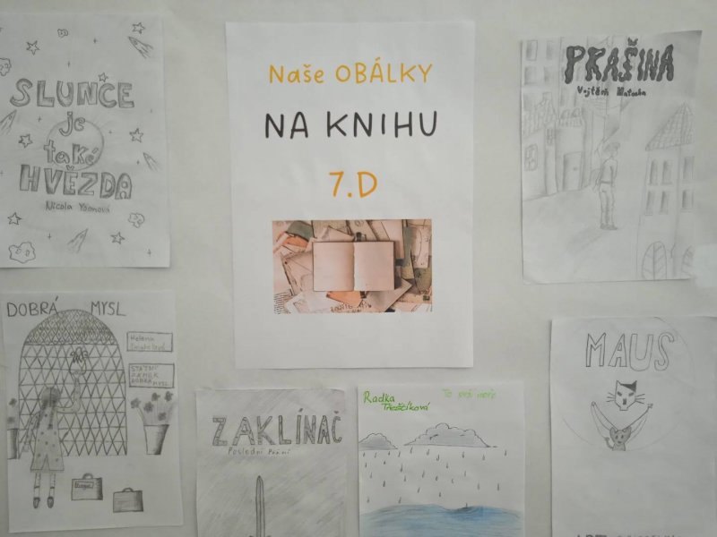 Návrhy obálek na knihu v 7.D 