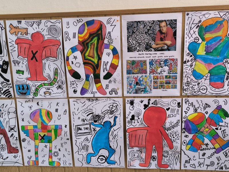 Žáci 3.B se inspirovali dílem Keihta Haringa